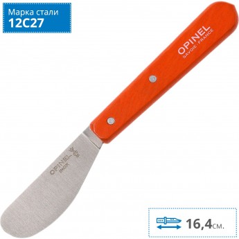 Нож для масла OPINEL №117, деревянная рукоять, блистер, нержавеющая сталь, красный, 001936
