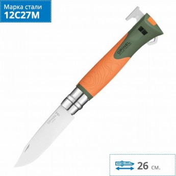Нож OPINEL №12 EXPLORE c инструментом для удаления клещей 002454