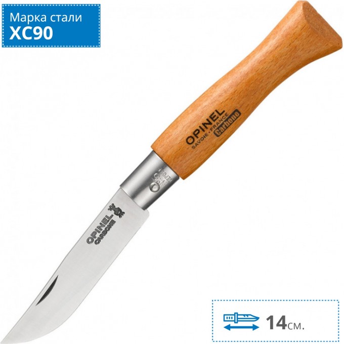 Нож OPINEL №5, углеродистая сталь, рукоять из дерева бука 111050