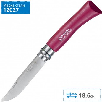 Нож OPINEL №7, нержавеющая сталь, фиолетовый 001427