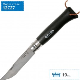 Нож OPINEL №8 TREKKING, нержавеющая сталь, черный 002211