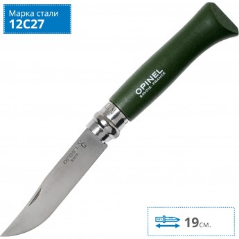Нож OPINEL №8 TREKKING, нержавеющая сталь, хаки, блистер 001980