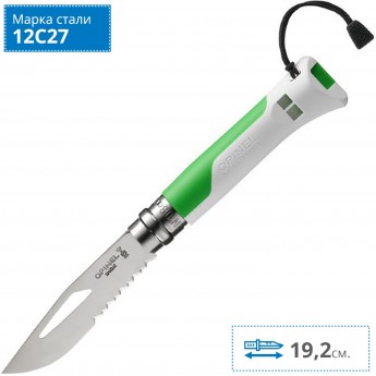 Нож OPINEL FLUO GREEN зеленый №8 002319