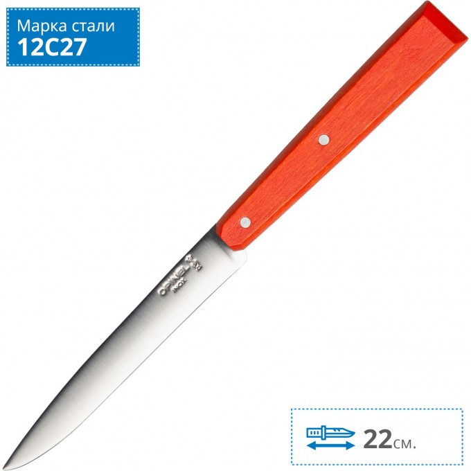 Нож столовый OPINEL №125, нержавеющая сталь, красный 001585