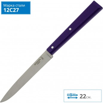 Нож столовый OPINEL №125, нержавеющая сталь, пурпурный, 001587
