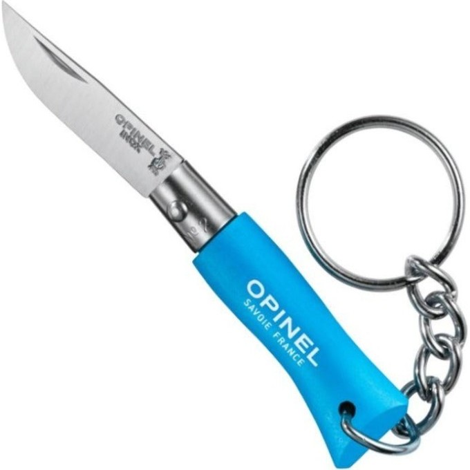 Нож-брелок Opinel №2, нержавеющая сталь, голубой 002270