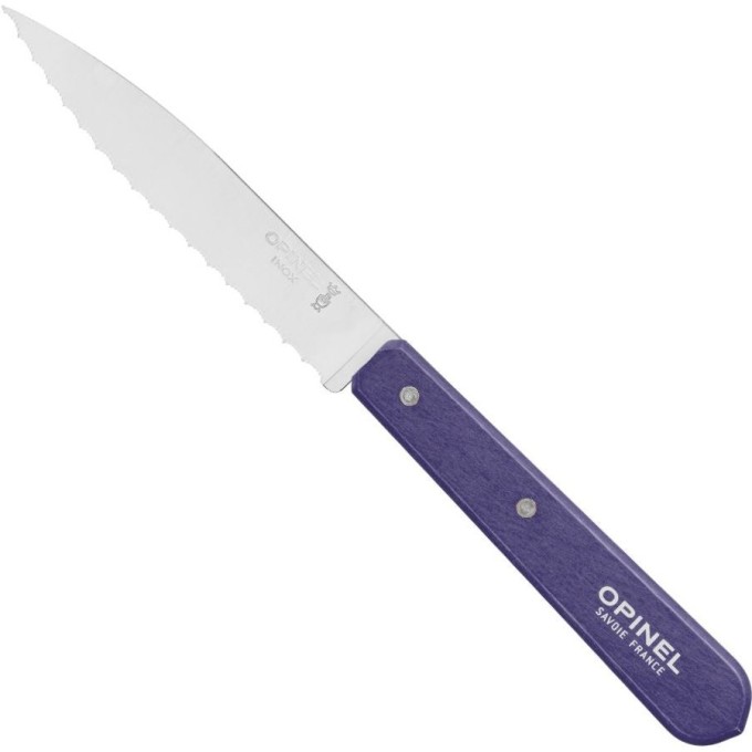 Нож столовый Opinel №113, деревянная рукоять, блистер, нержавеющая сталь, фиолетовый 003120